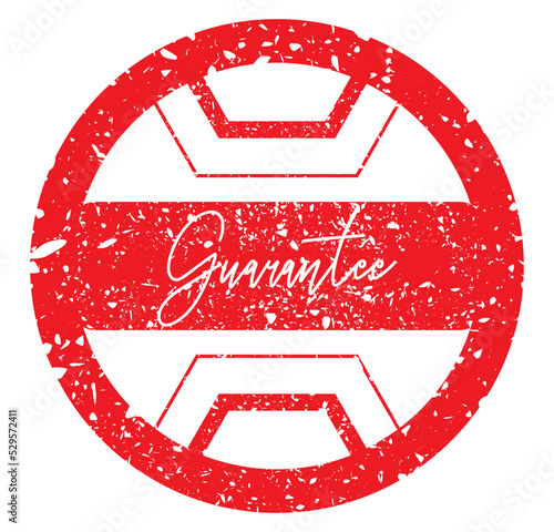Simple vintage rubber stamp with Guarantee text.