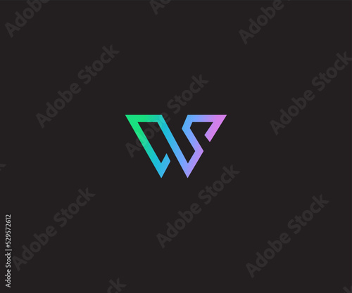 WS, SW, W initial logo monogram designs modern vector templates