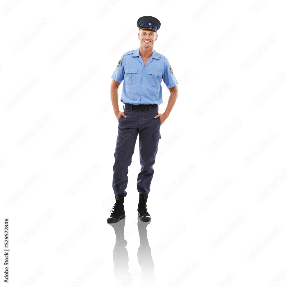 Police, detective and man in safety and security standing for law and justice on a png, transparent and mockup or isolated background. A hero cop, policeman or professional guard on patrol in uniform Police, detective and man in safety and security standing for law and justice on a png, transparent and mockup or isolated background. A hero cop, policeman or professional guard on patrol in uniform