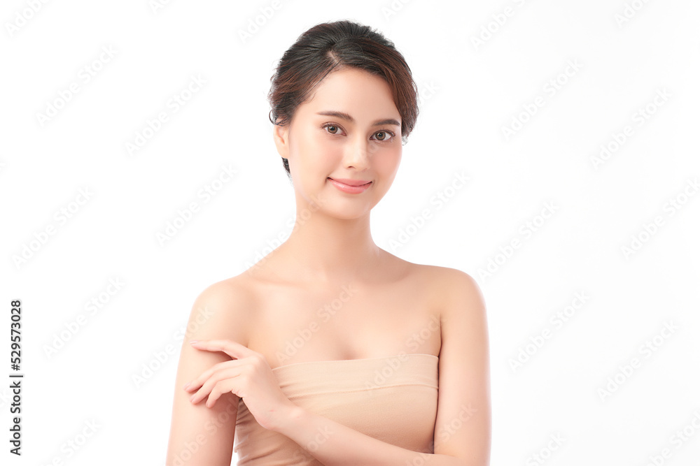 Beautiful young asian woman with clean fresh skin on white background, Face care, Facial treatment, Cosmetology, beauty and spa, Asian women portrait. Beautiful young asian woman with clean fresh skin on white background, Face care, Facial treatment, Cosmetology, beauty and spa, Asian women portrait.