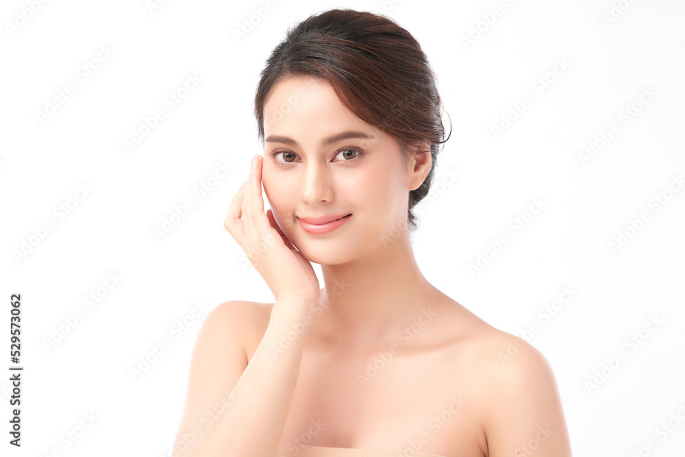Beautiful young asian woman with clean fresh skin on white background, Face care, Facial treatment, Cosmetology, beauty and spa, Asian women portrait. Beautiful young asian woman with clean fresh skin on white background, Face care, Facial treatment, Cosmetology, beauty and spa, Asian women portrait.