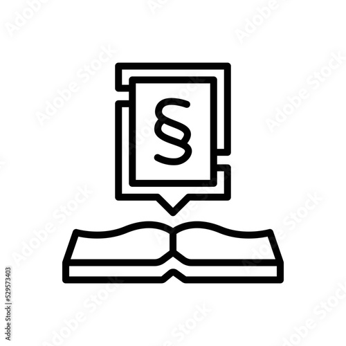 Black line icon for paragraphs