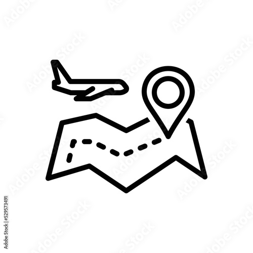 Black line icon for destinations