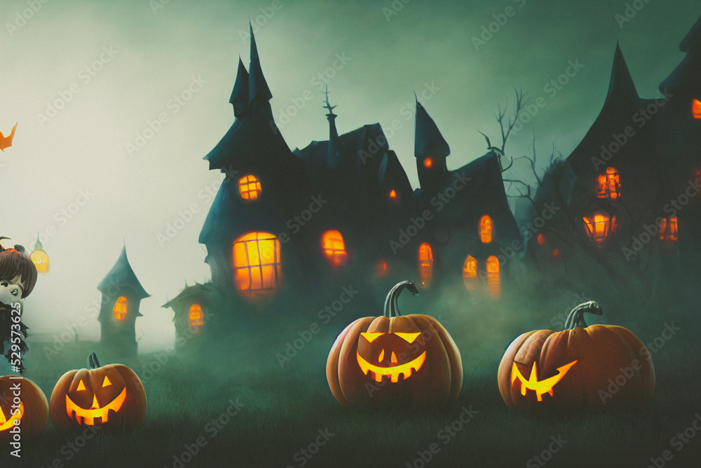3D render ghost as a cute chibi figure in a graveyard for Halloween 3D render ghost as a cute chibi figure in a graveyard for Halloween