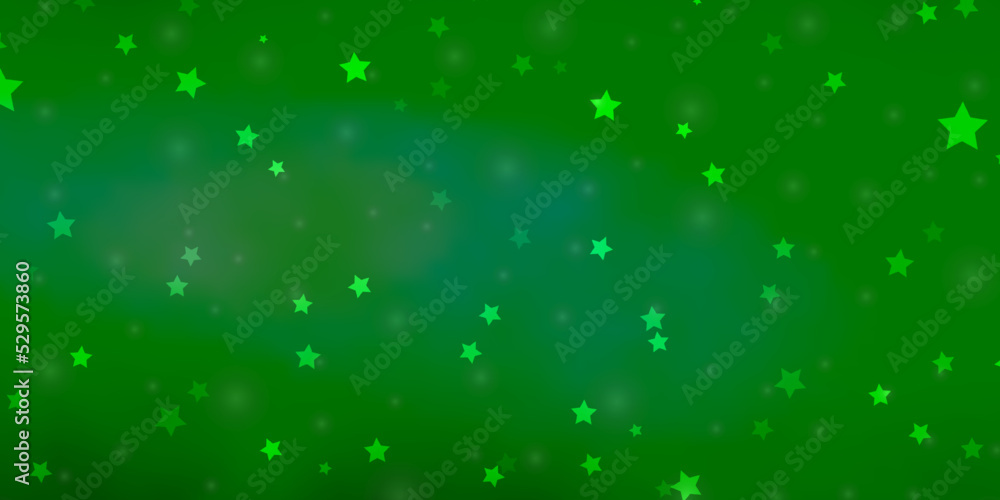 Obraz premium Light Green vector texture with beautiful stars.