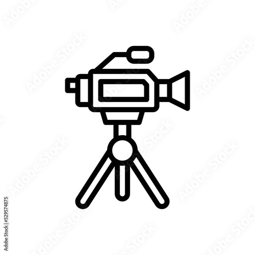 Black line icon for documentary