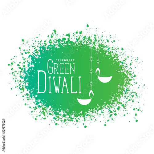 happy green diwali vector design in grungy background vector illustration