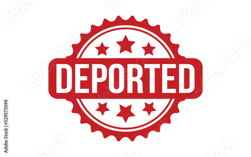 Deported Rubber Stamp Seal Vector