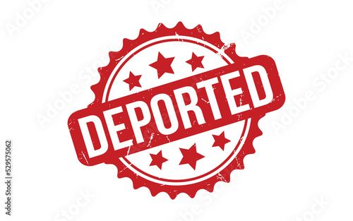 Deported Rubber Stamp Seal Vector