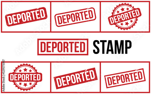Deported Rubber Stamp Set Vector