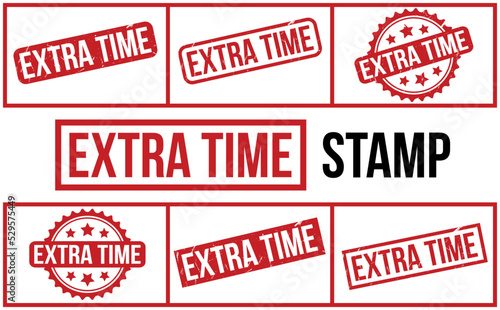 Extra Time Rubber Stamp Set Vector