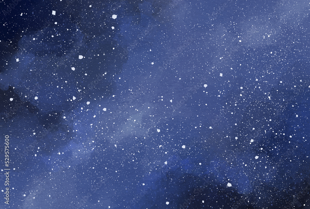 Fototapeta premium 背景素材_水彩テクスチャ_夜空
