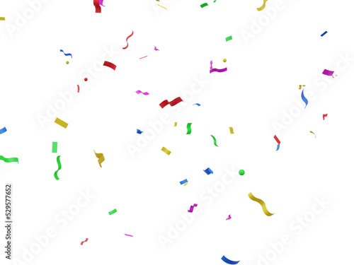 3D rendered colorful confetti with fun color