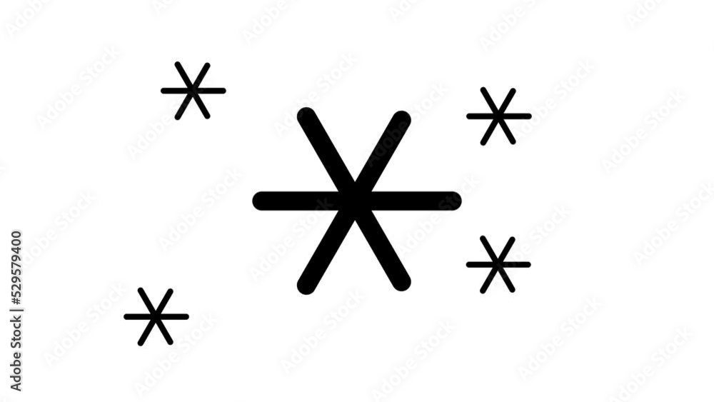 Zoom in and out animation the astrological sextile symbol. Large black symbol in the center and four small symbols around. Seamless looped 4k animation on white background Zoom in and out animation the astrological sextile symbol. Large black symbol in the center and four small symbols around. Seamless looped 4k animation on white background
