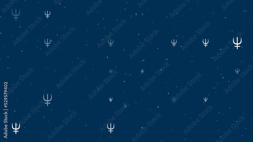 Template animation of evenly spaced astrological neptune symbols of ...