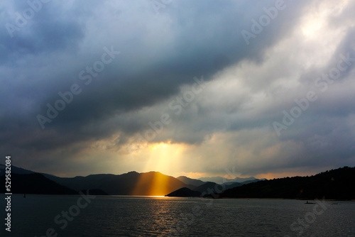 Sun light breaking through the clouds