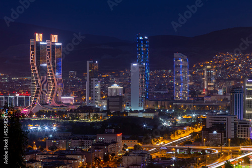 Wallpaper Mural Bayrakli, Karsiyaka, Izmir, Turkey : May 2, 2022, View of Izmir Bay in the evening from the high hill of Bayrakli. Long exposure, low light. Torontodigital.ca