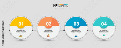 Infographics design template, Business concept with 4 steps.	
