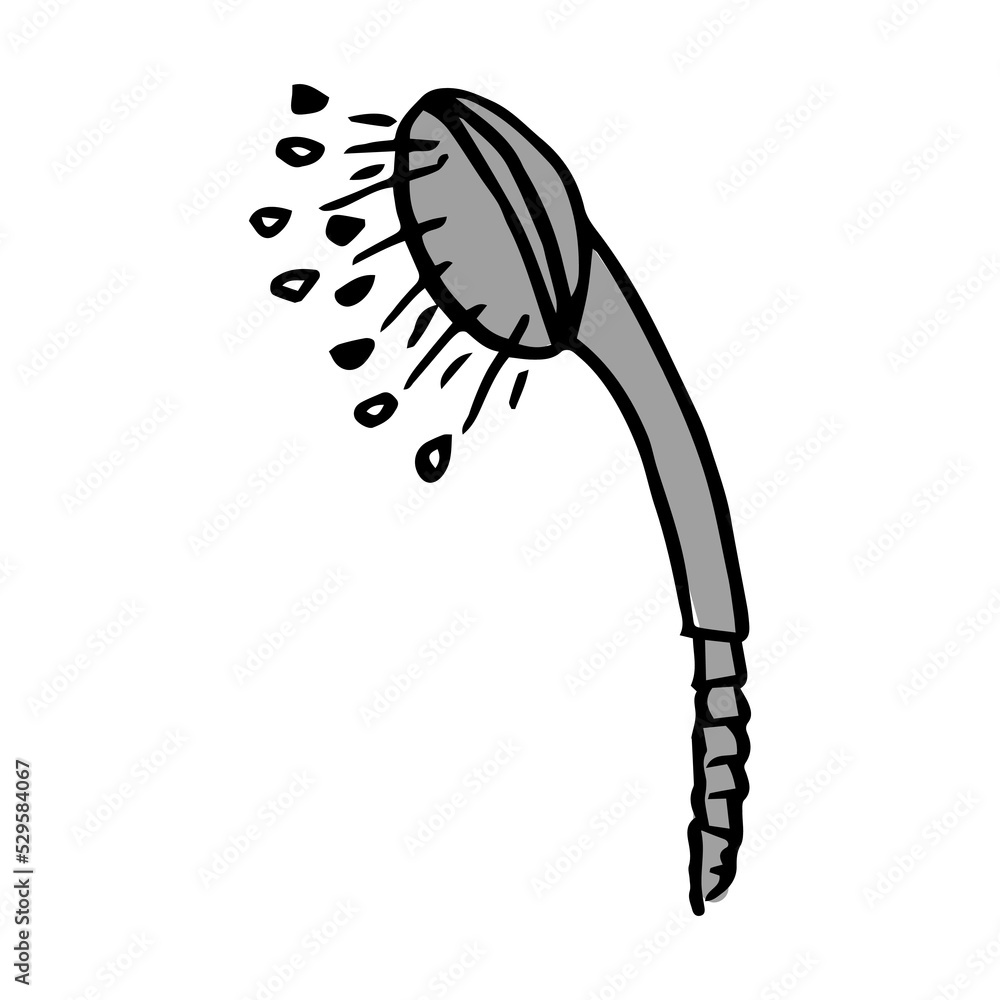 Shower head icon doodle vector. Linear style shower head symbol