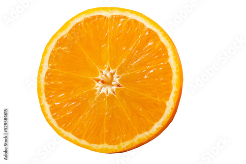 orange slices, cutting path, isolated on white background full depth of field