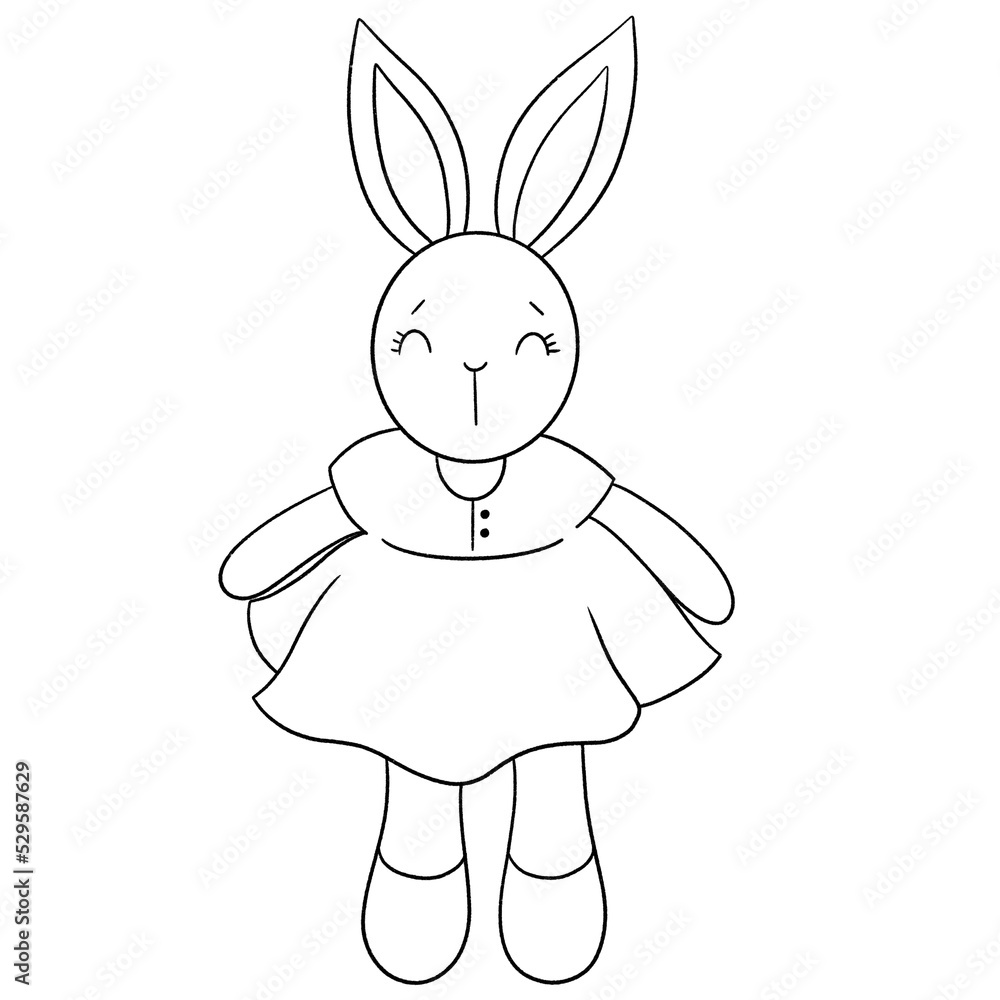 Cute bunny outline Cute bunny outline