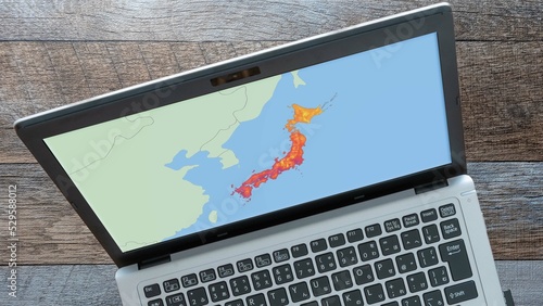 日本列島 気温分布図 温度 高温 低温（パソコン）