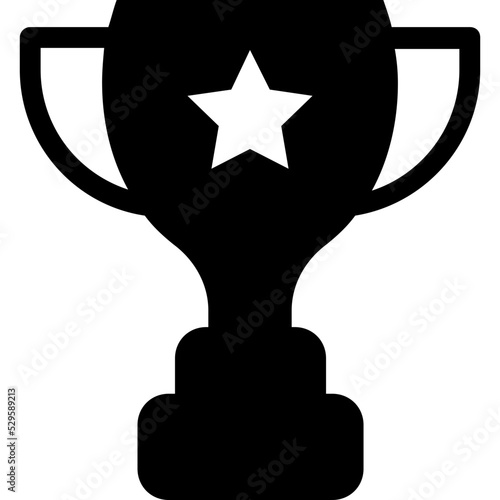 Trophy Glyph Vector Icon 