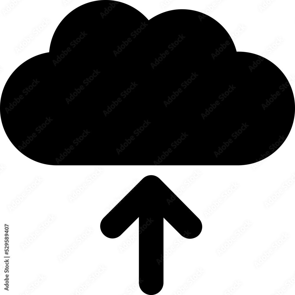 Cloud Upload Glyph Vector Icon Cloud Upload Glyph Vector Icon