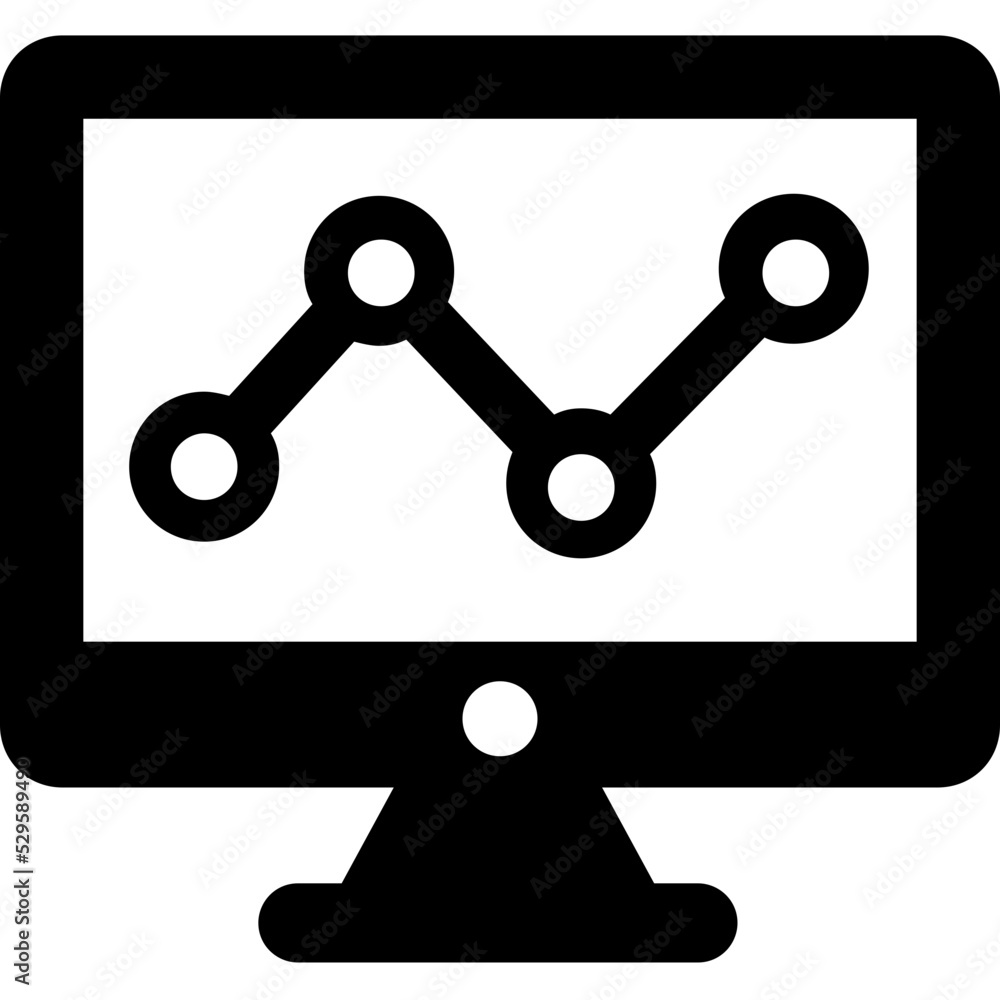 Online Graph Glyph Vector Icon Online Graph Glyph Vector Icon