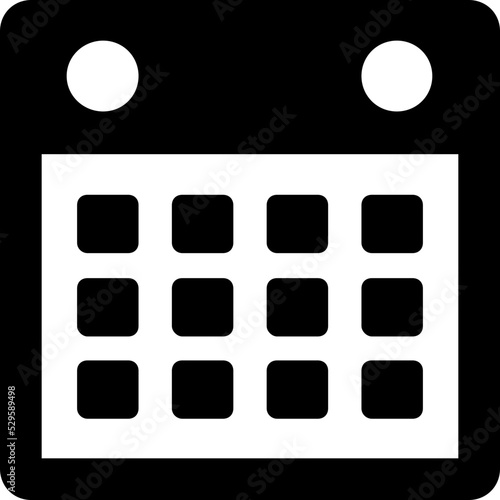 Calendar Glyph Vector Icon 