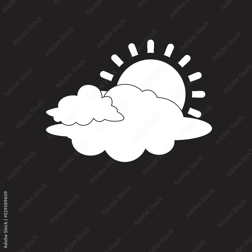 Weather sun and cloud illustration with flat design Weather sun and cloud illustration with flat design
