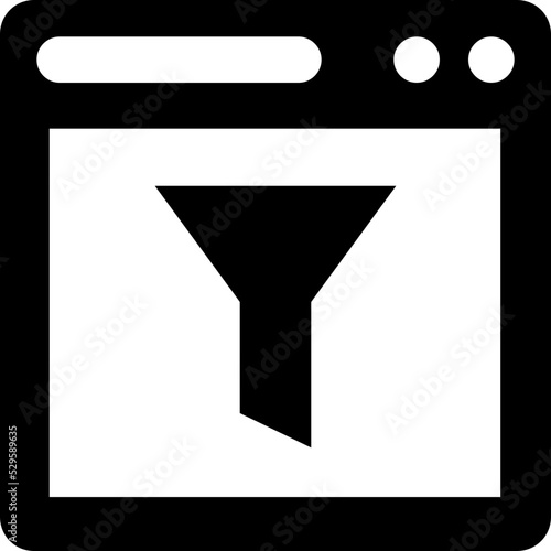 Web filtration Glyph Vector Icon