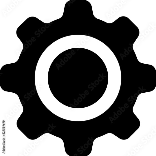 Cog Glyph Vector Icon 