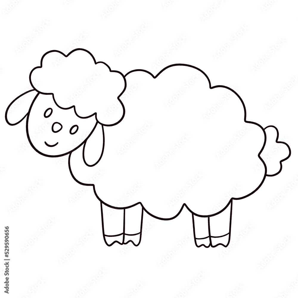 Cute sheep outline Cute sheep outline