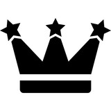 Crown Glyph Vector Icon 