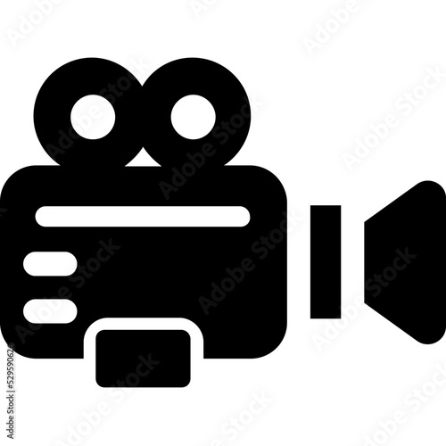 Movie Camera Glyph Vector Icon