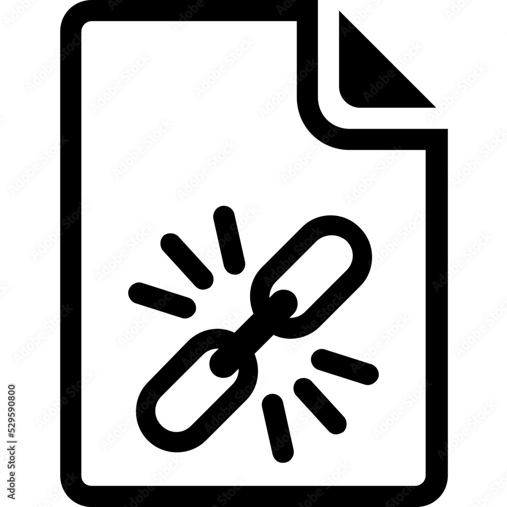 Link File Glyph Vector Icon Link File Glyph Vector Icon