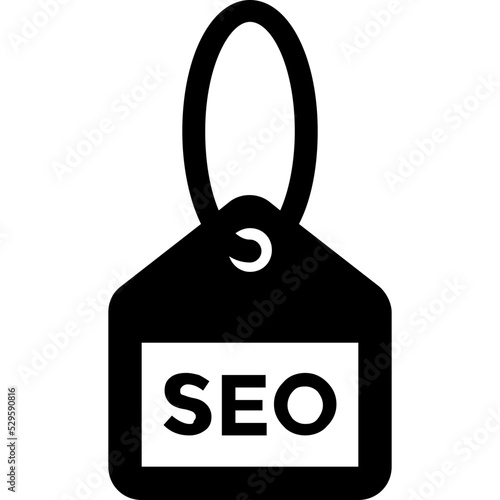 Seo Tag Glyph Vector Icon 