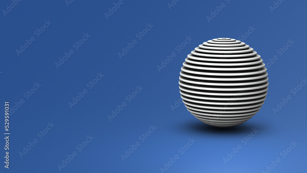 緯線でスライスされたボール。緯線でカットされた地球儀を表す抽象的なコンセプト。