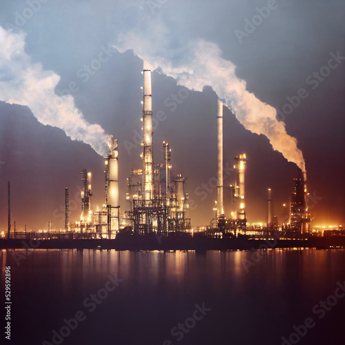 Industrial oil refinery factory