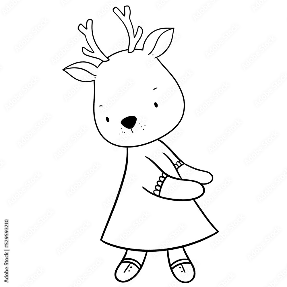 Cute deer outline Cute deer outline