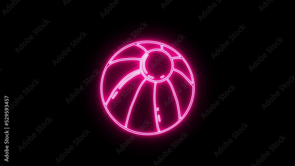 Glowing Neon Line Colorful Beach Ball Icon Isolated on Black Background. Children toy. 4K Video motion graphic animation. Beautiful Led Light Ball Icon for Summer Vacation and Holiday. Glowing Neon Line Colorful Beach Ball Icon Isolated on Black Background. Children toy. 4K Video motion graphic animation. Beautiful Led Light Ball Icon for Summer Vacation and Holiday.