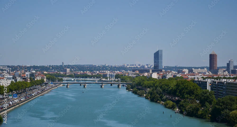 view of the river Rhône in Lyon