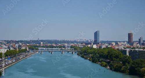 view of the river Rhône in Lyon