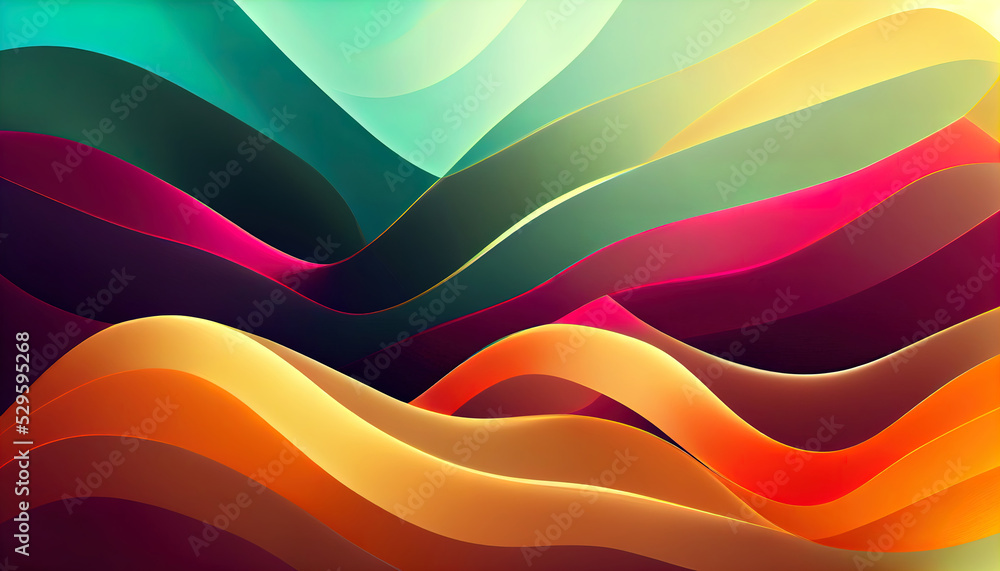 Rainbow Blend Background Layers Abstract. Gradient background design, colorful shapes. 3d Illustration Rainbow Blend Background Layers Abstract. Gradient background design, colorful shapes. 3d Illustration