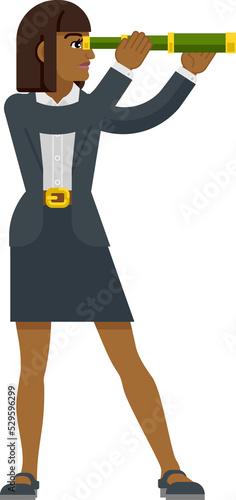 Telescope Spyglass Woman Bu...