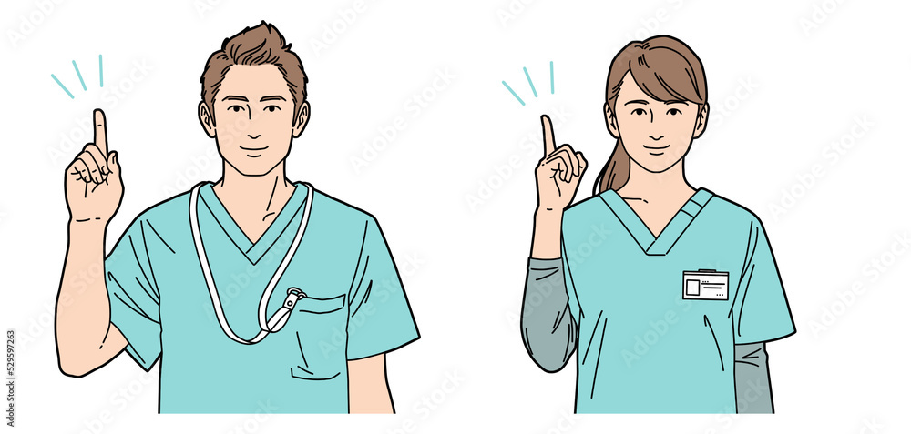 人物イラスト 看護師 男女 正面