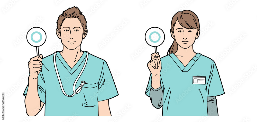 人物イラスト 看護師 男女 正面