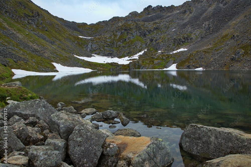 View of Gold Cord Lake at Hatcher Pass near Palmer in Alaska, United States,North America
