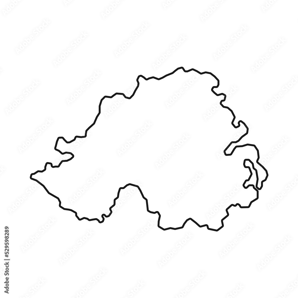 Northern Ireland, UK region map. Vector illustration.